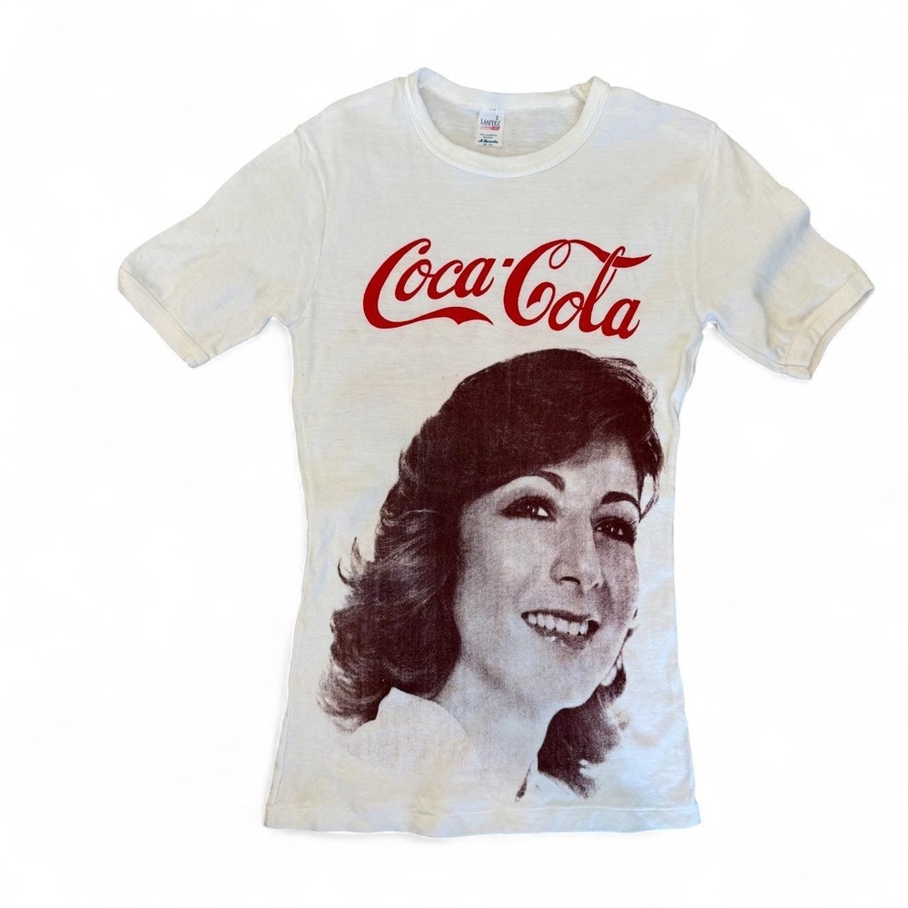 Rare Vintage Coca-Cola Girl Printed T-Shirt with Single Stitch Hem Line
